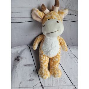 Yellow Spotted Giraffe Plush Stuffed Animal Embroidered Eyes Lovey 14inch #1